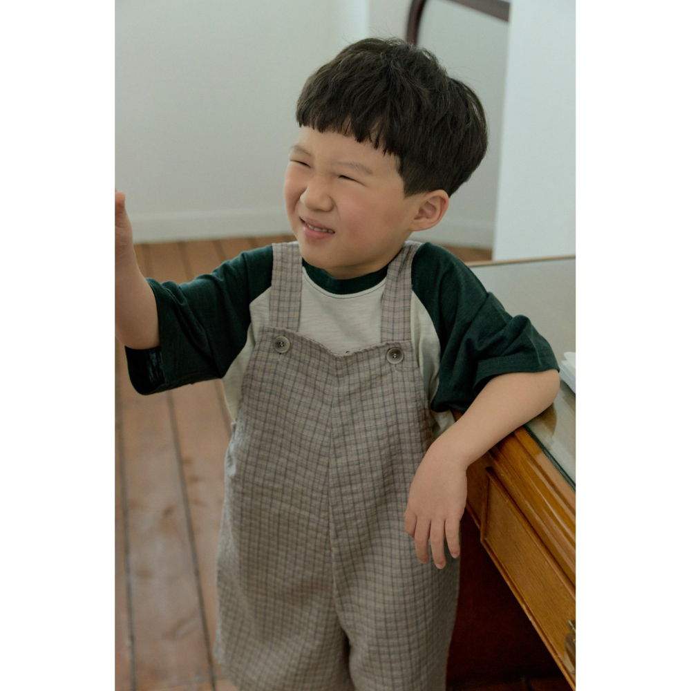 Stellak 褲子 스텔라앤케이 체크멜빵반바지-細節圖3