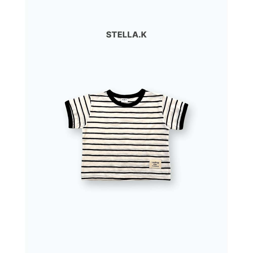 Stellak 上衣 스텔라앤케이 단가라배색티-細節圖7