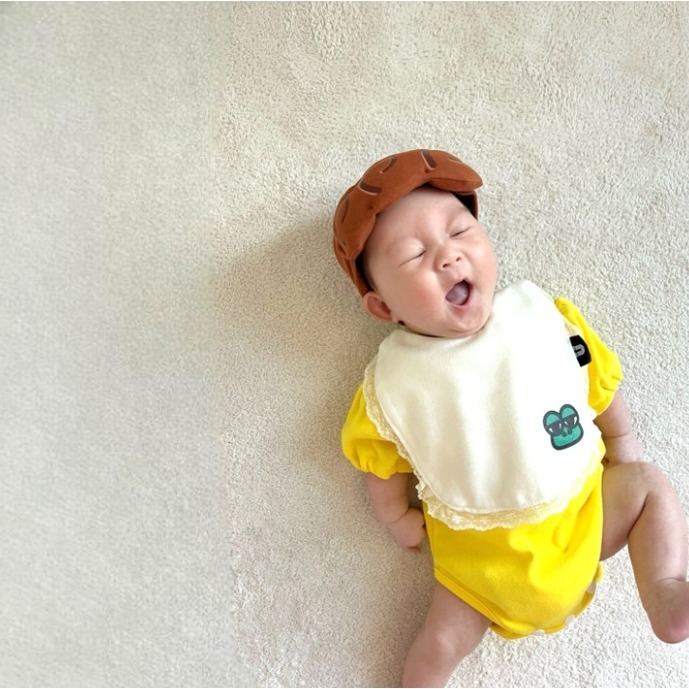 韓國製 小葵寶寶 套裝三件組 (包屁衣+圍兜+髮帶)-細節圖7