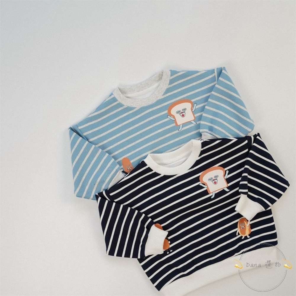 ⚡️Dana 選物⚡️新款條紋麵包圓領上衣-細節圖3