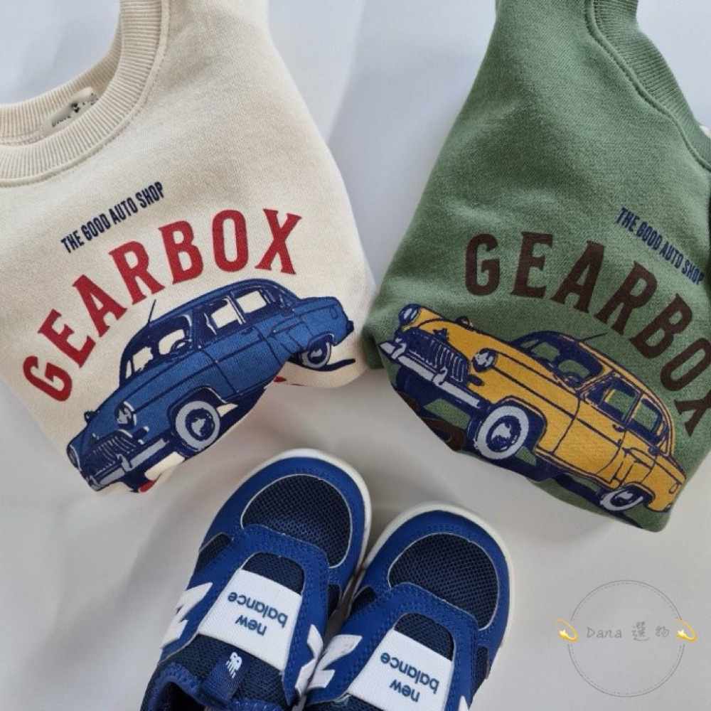 ⚡️Dana 選物⚡️秋季新款男孩汽車圓領上衣-細節圖2