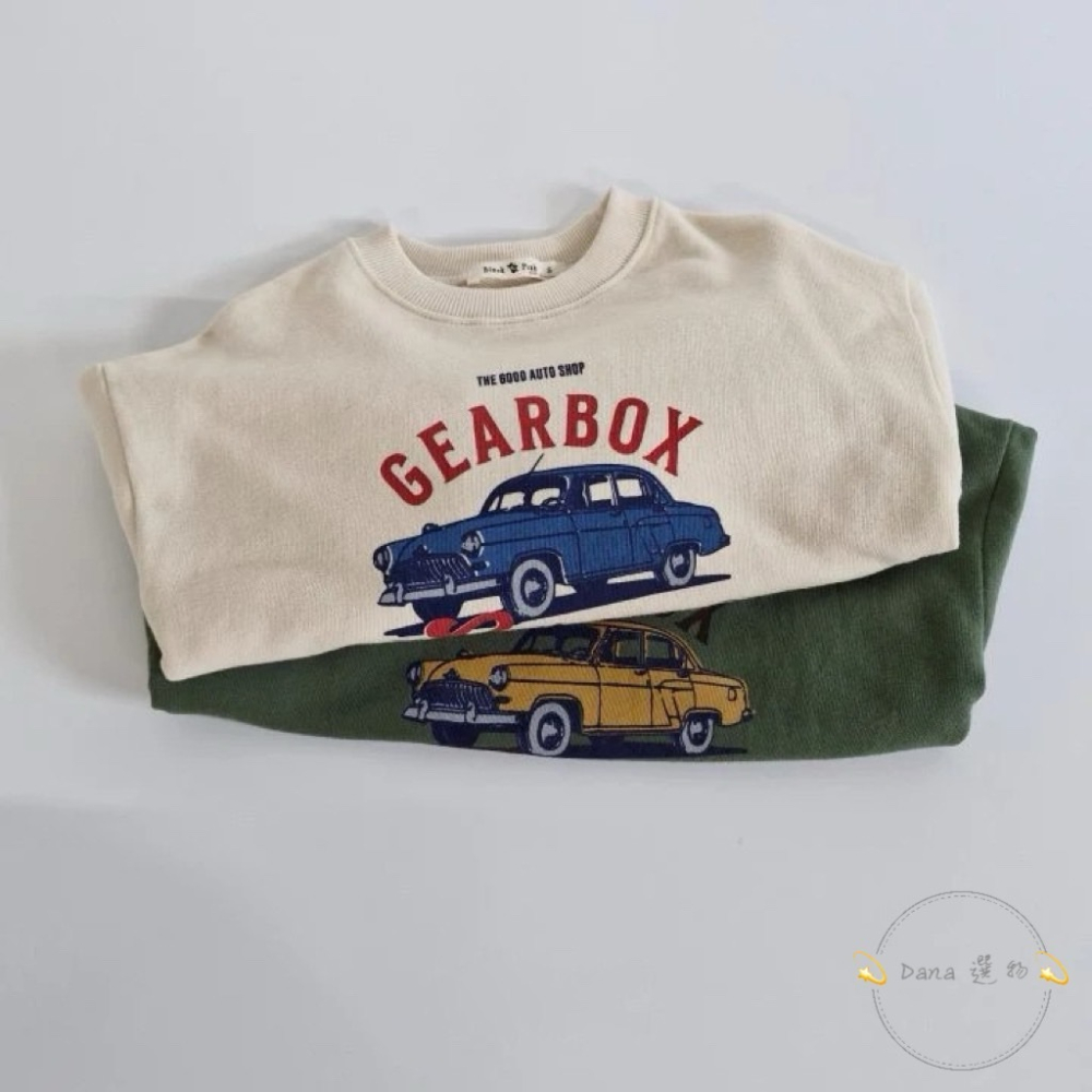 ⚡️Dana 選物⚡️秋季新款男孩汽車圓領上衣-細節圖3