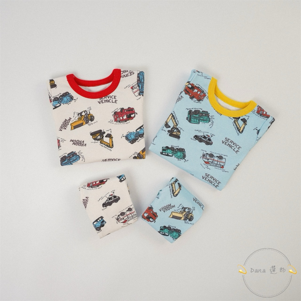 ⚡️Dana 選物⚡️秋冬滿版工程車家居服睡衣套裝-細節圖3