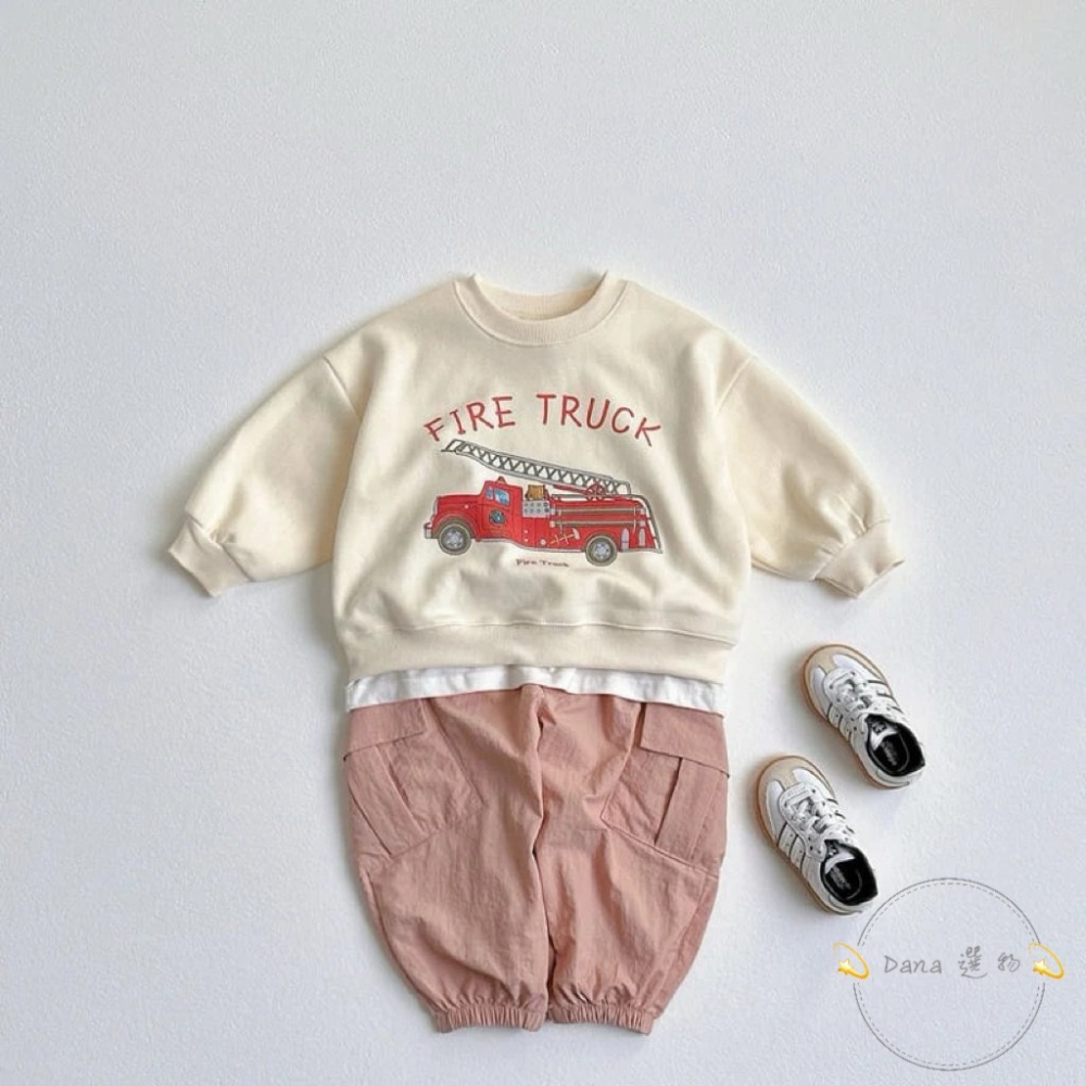 ⚡️Dana 選物⚡️韓版警車消防車巴士印花上衣-細節圖4