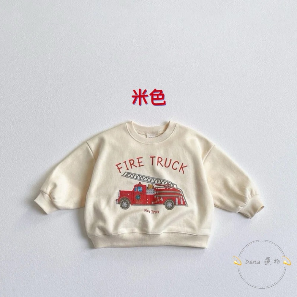 ⚡️Dana 選物⚡️韓版警車消防車巴士印花上衣-規格圖5