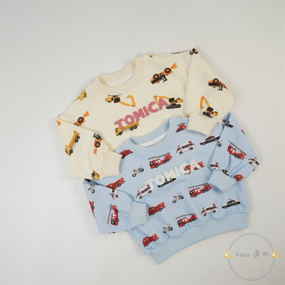 ⚡️Dana 選物⚡️日式滿版工程車消防車警車救護車上衣-細節圖2