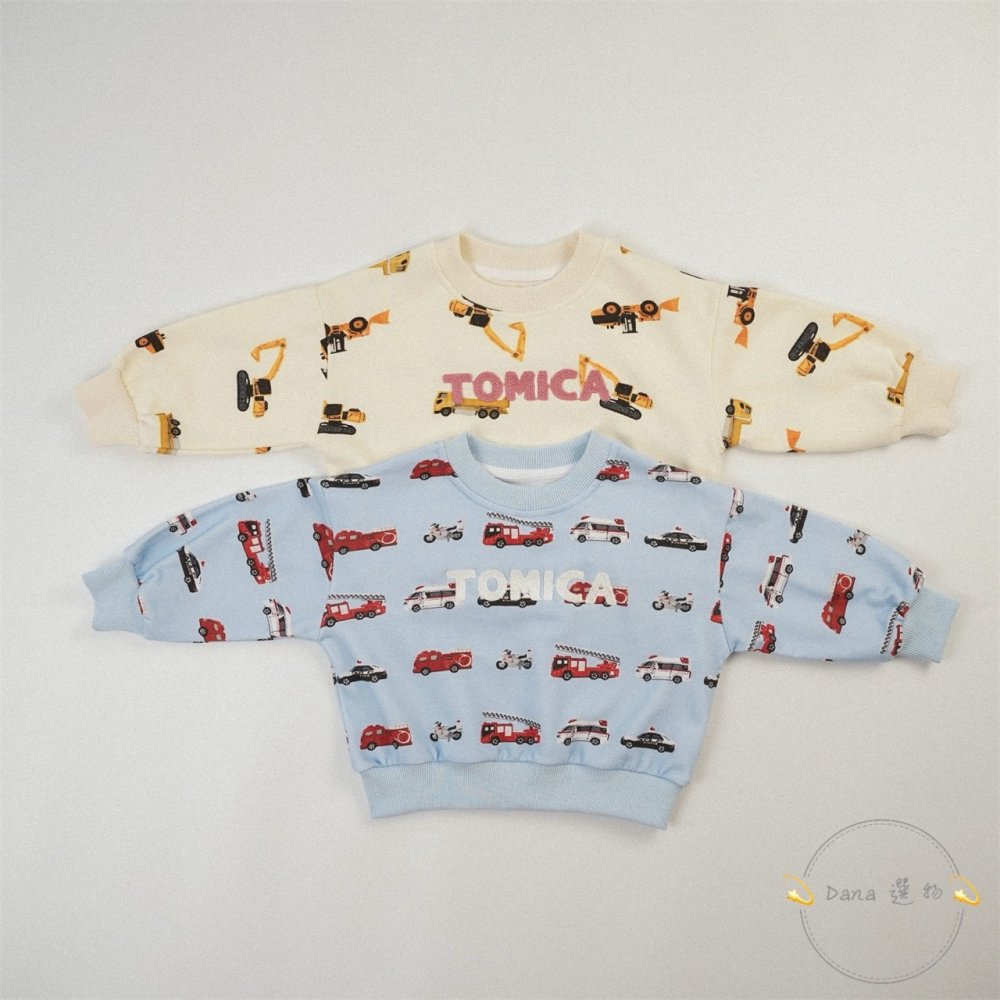 ⚡️Dana 選物⚡️日式滿版工程車消防車警車救護車上衣-細節圖3
