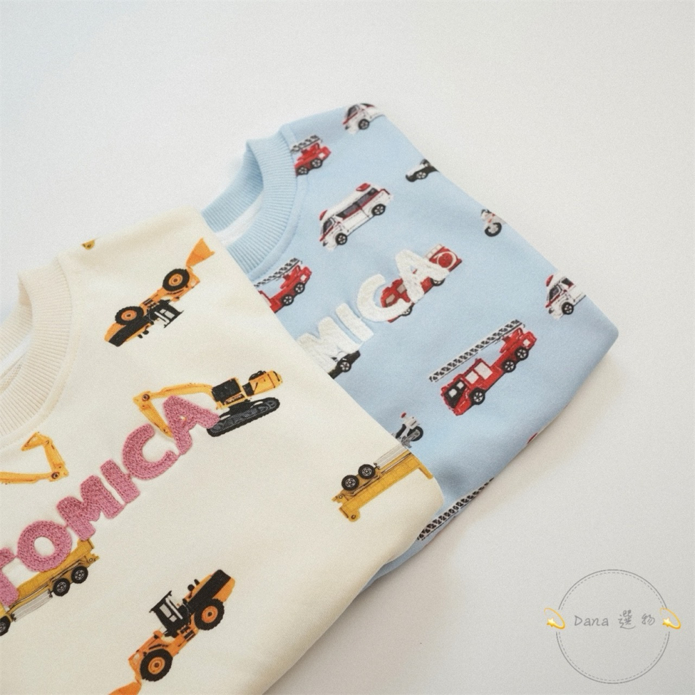 ⚡️Dana 選物⚡️日式滿版工程車消防車警車救護車上衣-細節圖4