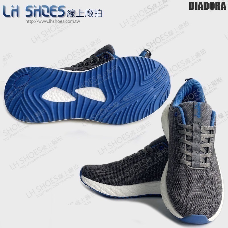 B品 DIADORA 運動鞋 男鞋 灰/藍 CM 27/28 (DA71119)-細節圖2