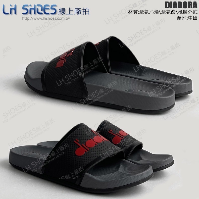 B品 DIADORA 拖鞋 男鞋 灰/黑/紅 CM25 (DA71232)-細節圖3