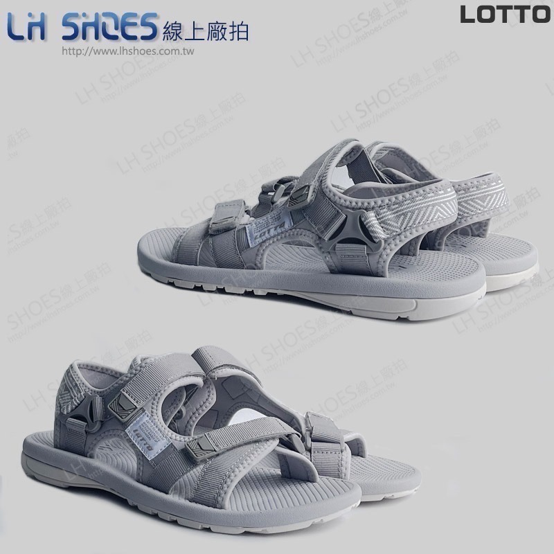 LOTTO 織帶 女 涼鞋 燕麥灰 CM 23 (5541) 瑕疵特價-細節圖3
