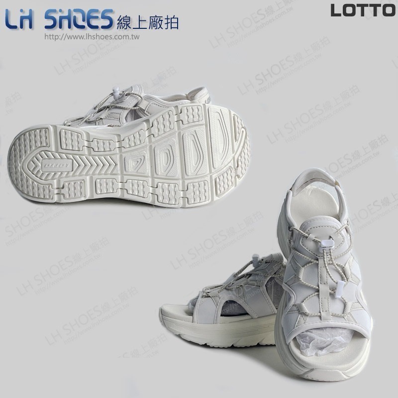 LOTTO 厚底 女 涼鞋 米白 CM 22/24 (9341) 瑕疵特價-細節圖2