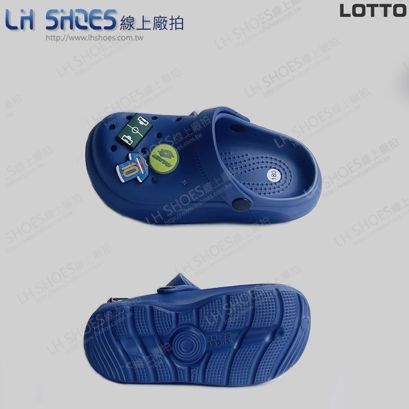 LOTTO 洞洞鞋 童鞋 海軍藍 CM 18/19/20/22 (8086) 瑕疵特價-細節圖2