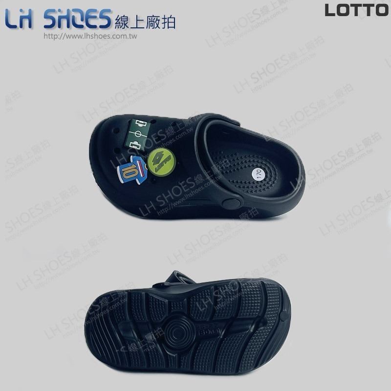 B品 LOTTO 雲朵輕便 洞洞鞋 童鞋 黑 CM17/CM18 (LT8080)-細節圖2