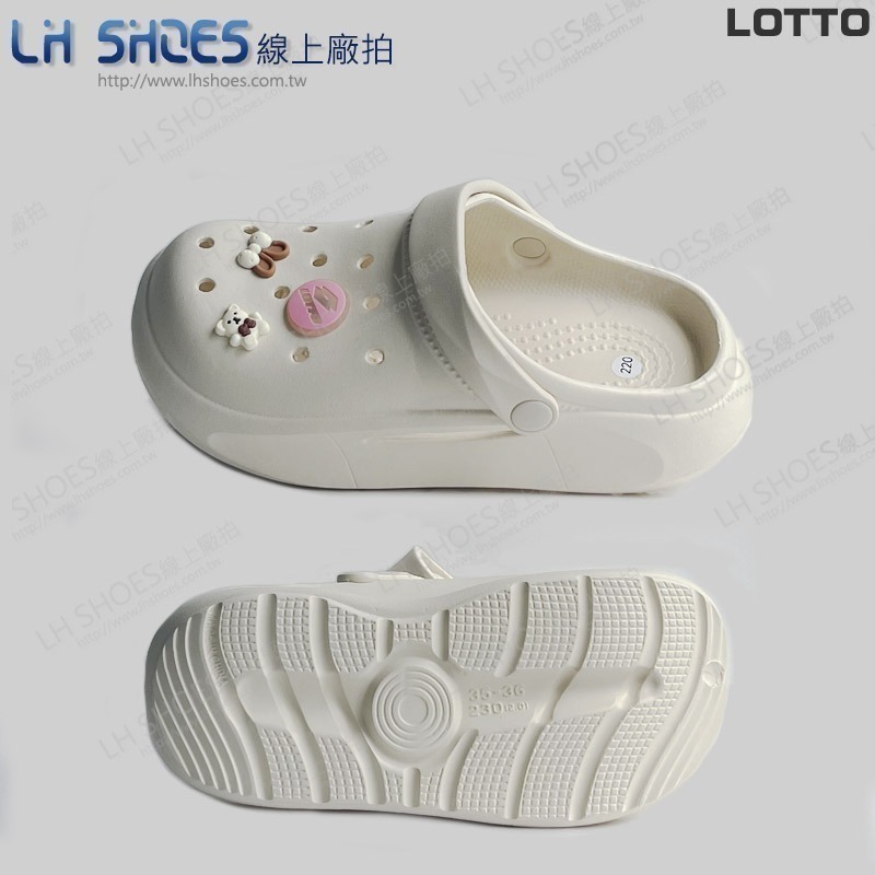 B品 LOTTO 雲朵輕便 洞洞鞋 童鞋 奶茶 CM 17/19/20/21/22 (8081)-細節圖2