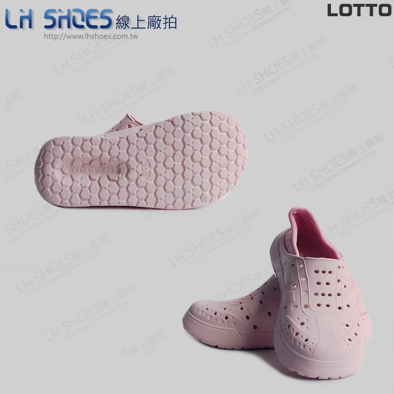 B品 LOTTO 可踩後跟 洞洞鞋 涼鞋 拖鞋 童鞋 粉 CM20 (LT6893)-細節圖2