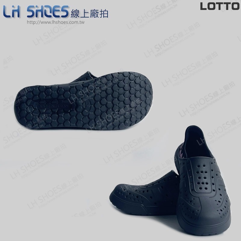 LOTTO 可踩後跟 女 洞洞鞋 黑粉 CM 24 (5790) 瑕疵特價-細節圖2