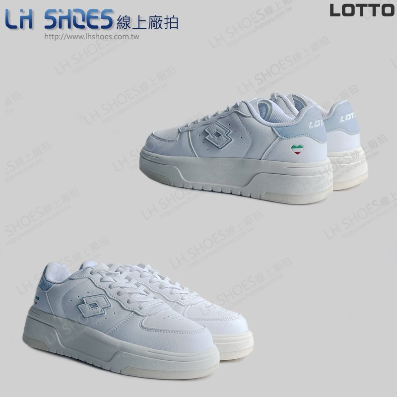 B品 LOTTO 厚底 休閒鞋 女鞋 白/藍 CM23 (LT8586)-細節圖3