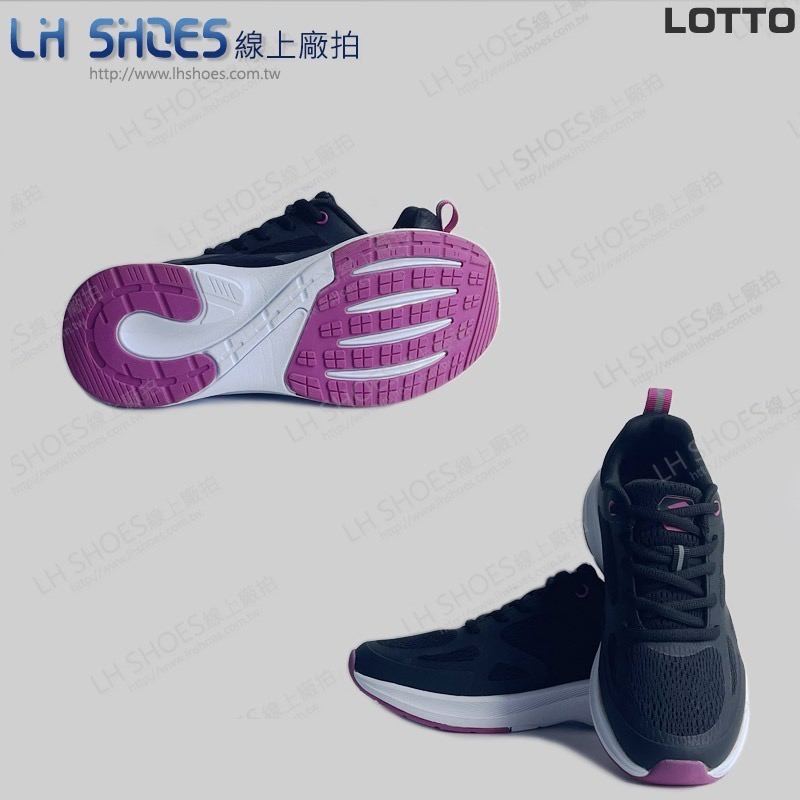 LOTTO 賈卡 女 運動鞋 黑紫紅 CM 23.5 (5010) 瑕疵特價-細節圖2