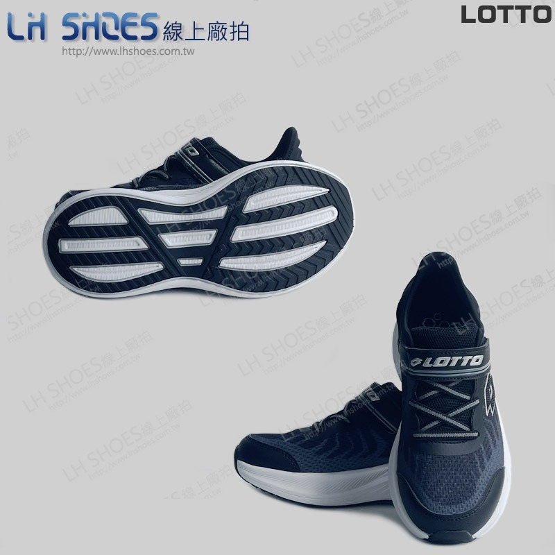 B品 LOTTO 運動鞋 童鞋 黑/白 CM22 (LT8180)-細節圖2