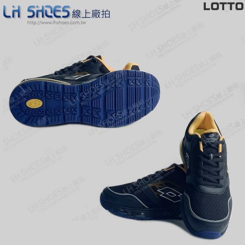 B品 LOTTO 運動鞋 男鞋 黑/銘黃 CM25.5 (LT8390)-細節圖2