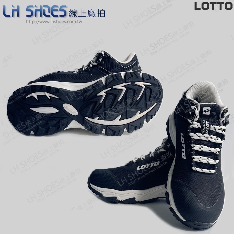B品 LOTTO 防水 健行鞋 越野鞋 女鞋 黑/白 CM 24/24.5/25.5 (LT5811)-細節圖3