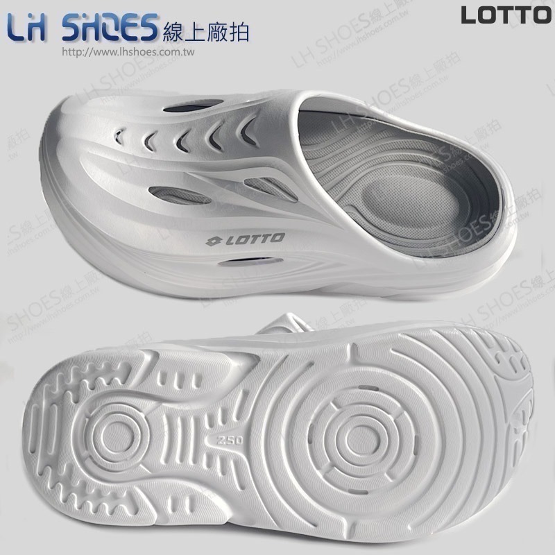 LOTTO 護趾 男 拖鞋 白 CM 25/26 (5659) 瑕疵特價-細節圖3