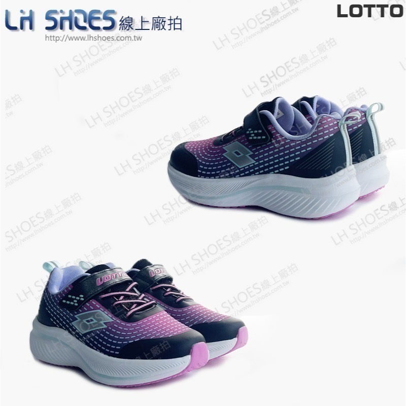 LOTTO 童 運動鞋 黑/桃 CM 21/22/23/24.5 (8210) 瑕疵特價-細節圖2