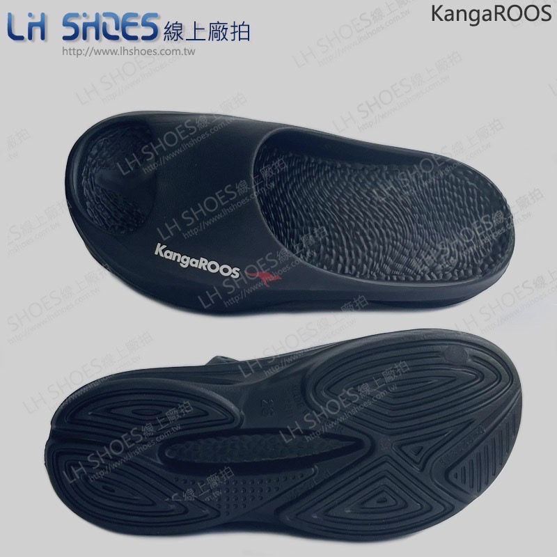 KangaROOS 美國袋鼠 厚底 運動拖鞋 男鞋  黑 (KM41380)-細節圖3