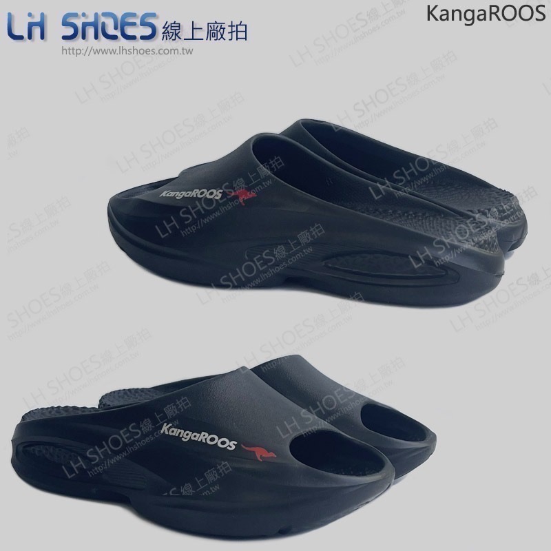 KangaROOS 厚底 運動拖鞋 男鞋 黑 CM 27/28/29 (KM41380)-細節圖2