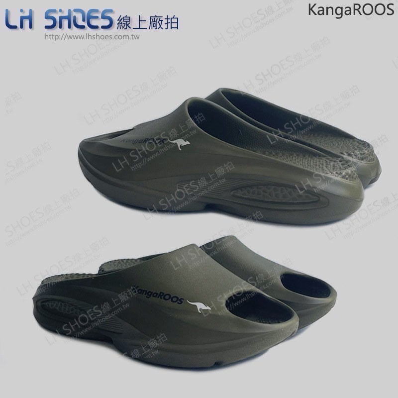 KangaROOS 厚底 運動拖鞋 男鞋 軍綠 CM 28/29 (KM41385)-細節圖2