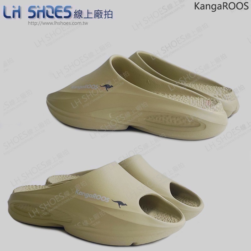 KangaROOS 厚底 男 運動拖鞋 卡其 CM 26/27/28/29 (41381)-細節圖2