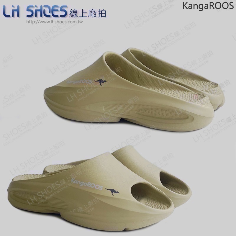 KangaROOS 厚底 男 運動拖鞋 卡其 CM 26/27/28/29 (41381)-細節圖2