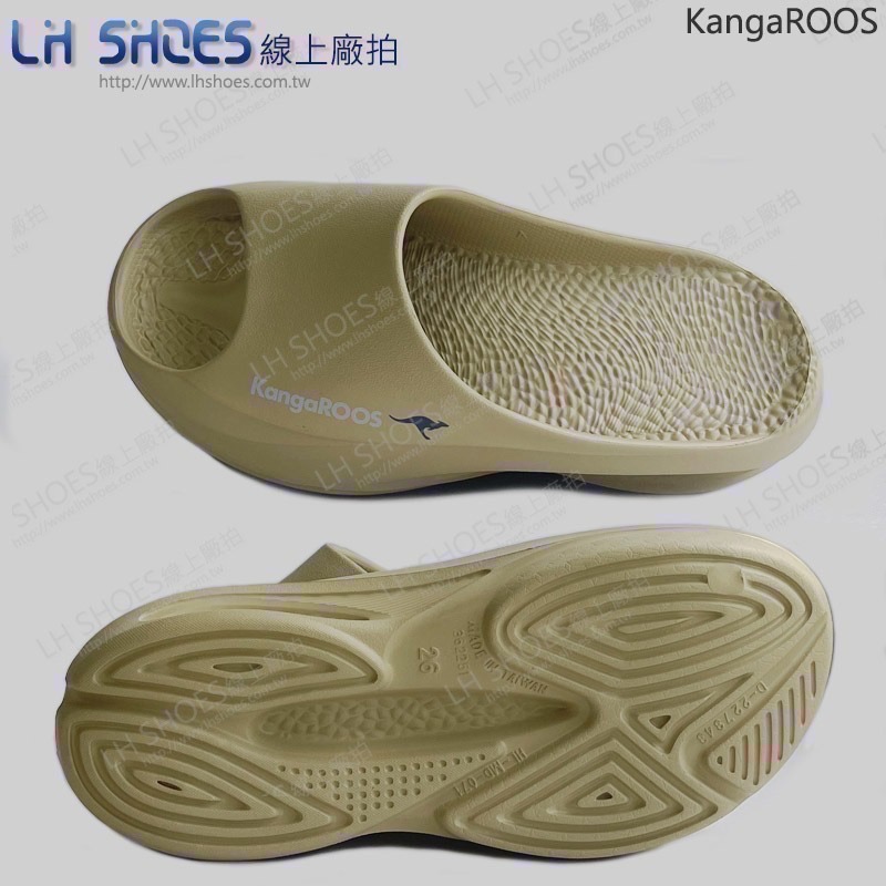 KangaROOS 厚底 男 運動拖鞋 卡其 CM 26/28/29 (41381)-細節圖3