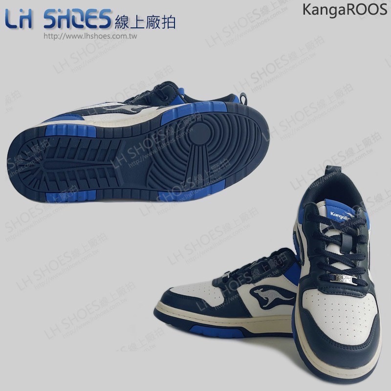 KangaROOS 低筒 復古 男 運動鞋 黑藍 CM 25 (32076)-細節圖3