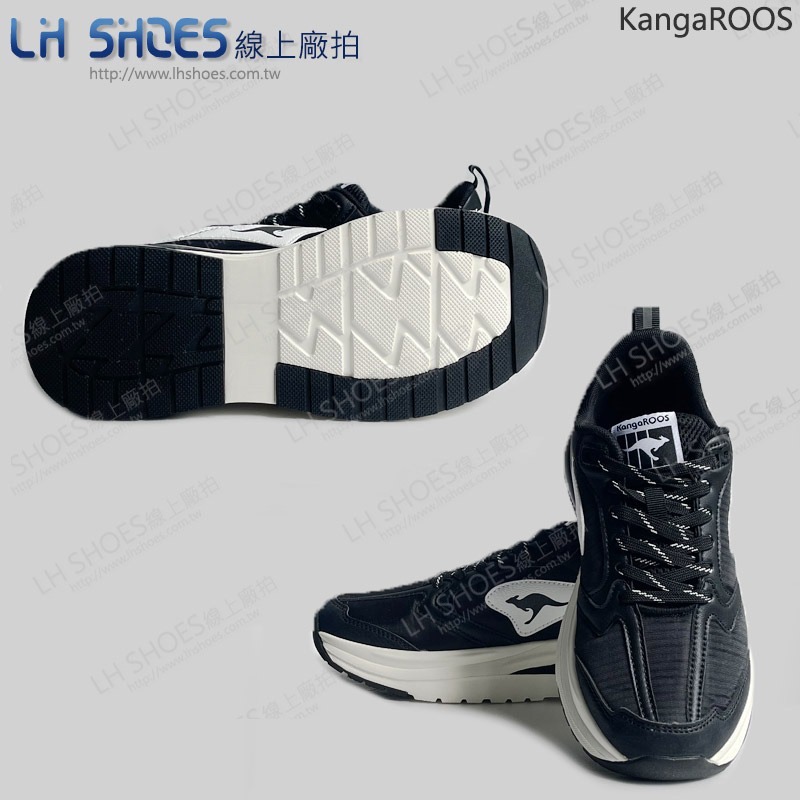KangaROOS 美國袋鼠 氣墊 寬楦 跑鞋 運動鞋 女鞋 黑/白 (KW31760)-細節圖3