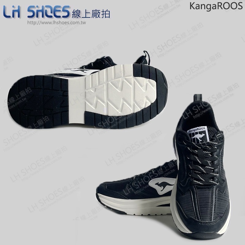 KangaROOS 氣墊 寬楦 運動鞋 女鞋 黑/白 CM 23/24.5/25/25.5 (KW31760)-細節圖3