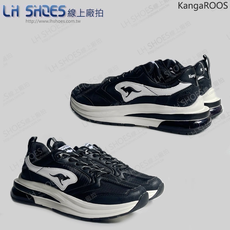 KangaROOS 氣墊 寬楦 女 運動鞋 黑白 CM 23/24.5/25/25.5 (31760)-細節圖2