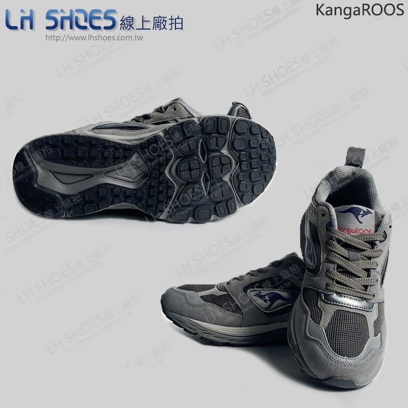 KangaROOS 美國袋鼠 跑鞋 運動鞋 男鞋 灰/黑 (KM31668)-細節圖3