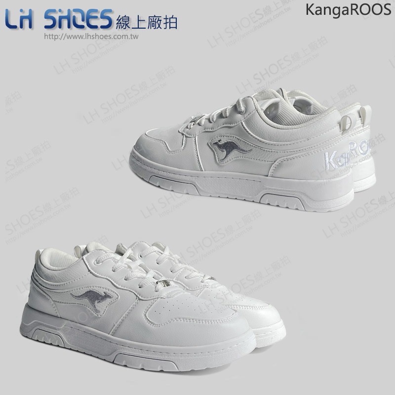 KangaROOS 美國袋鼠 低筒 復古 藍球鞋 男鞋 白 (KM32079)-細節圖2