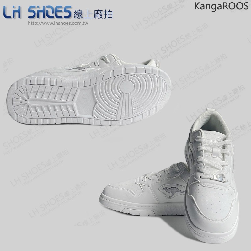 KangaROOS 美國袋鼠 低筒 復古 藍球鞋 男鞋 白 (KM32079)-細節圖3