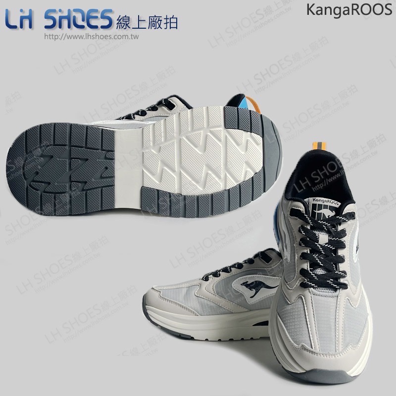 KangaROOS 氣墊 寬楦 男 運動鞋 灰/藍 CM 25.5 (31678)-細節圖3