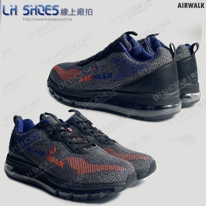 B品 AIR WALK 運動鞋 男鞋 深灰/紅 CM 25.5/26/27.5 (AW83218)-細節圖2