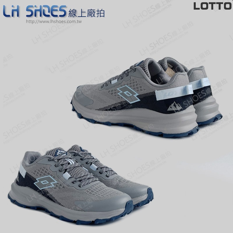 B品 LOTTO 賈卡 越野鞋 女鞋 灰/水藍 CM24.5 (LT5708)-細節圖2