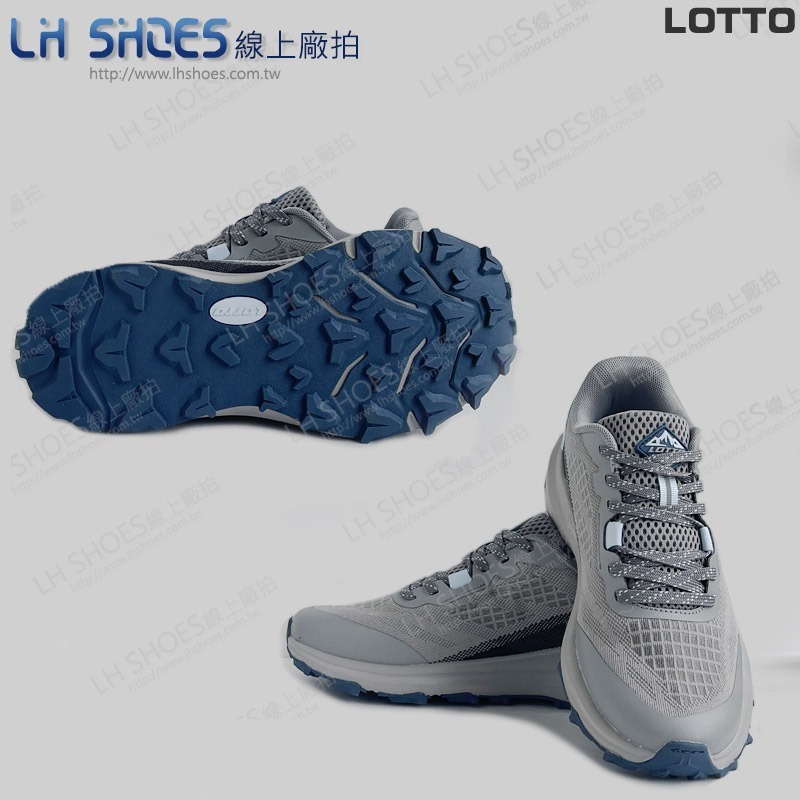B品 LOTTO 賈卡 越野鞋 女鞋 灰/水藍 CM24.5 (LT5708)-細節圖3