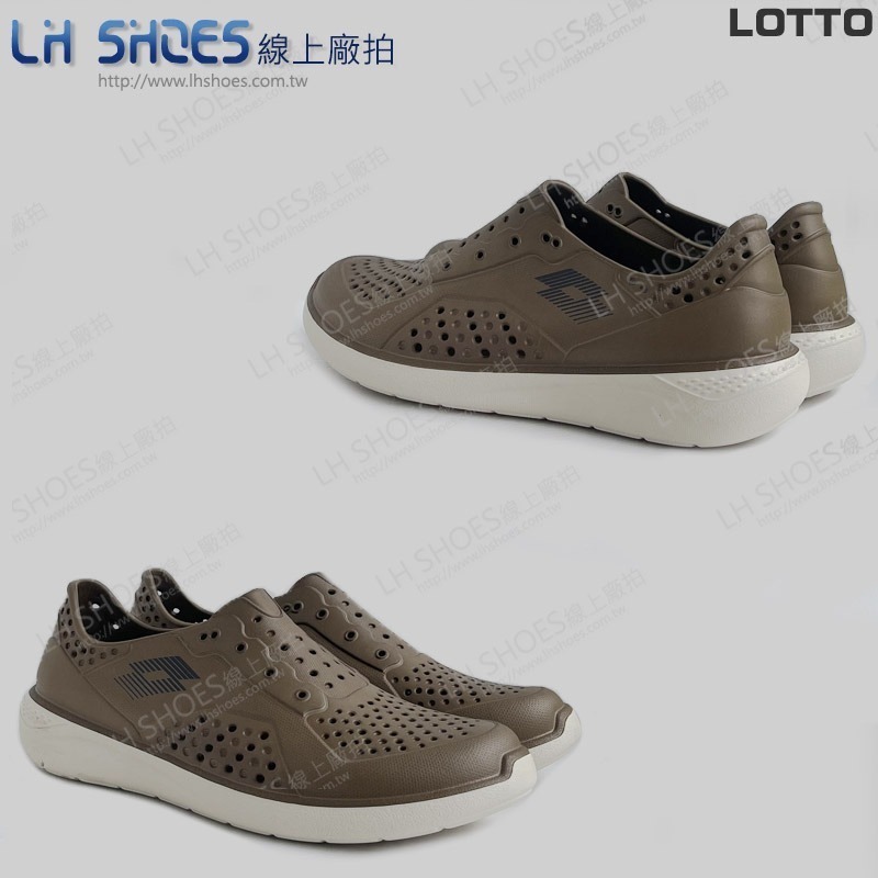 LOTTO 晴雨穿搭 男 洞洞鞋 摩卡棕 CM 25 (9921) 瑕疵特價-細節圖2
