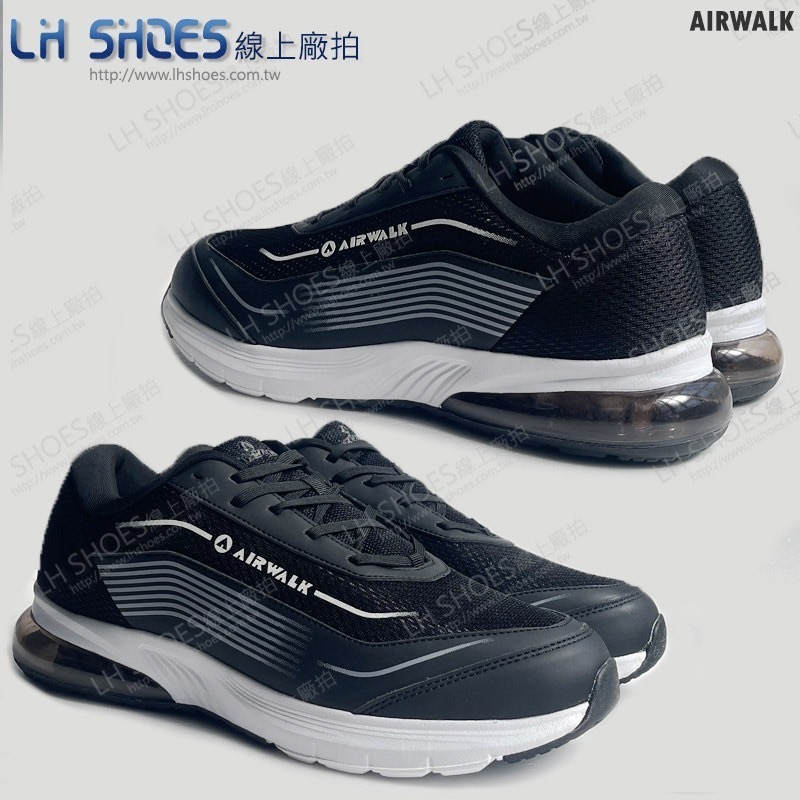 B品 AIR WALK 運動鞋 男鞋 黑/白 CM25.5/CM26.5/CM27/CM28 (AW81108)-細節圖2