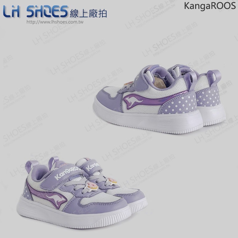 KangaROOS 輕量 透氣 童 運動鞋 紫白 (32337) 瑕疵特價-細節圖3
