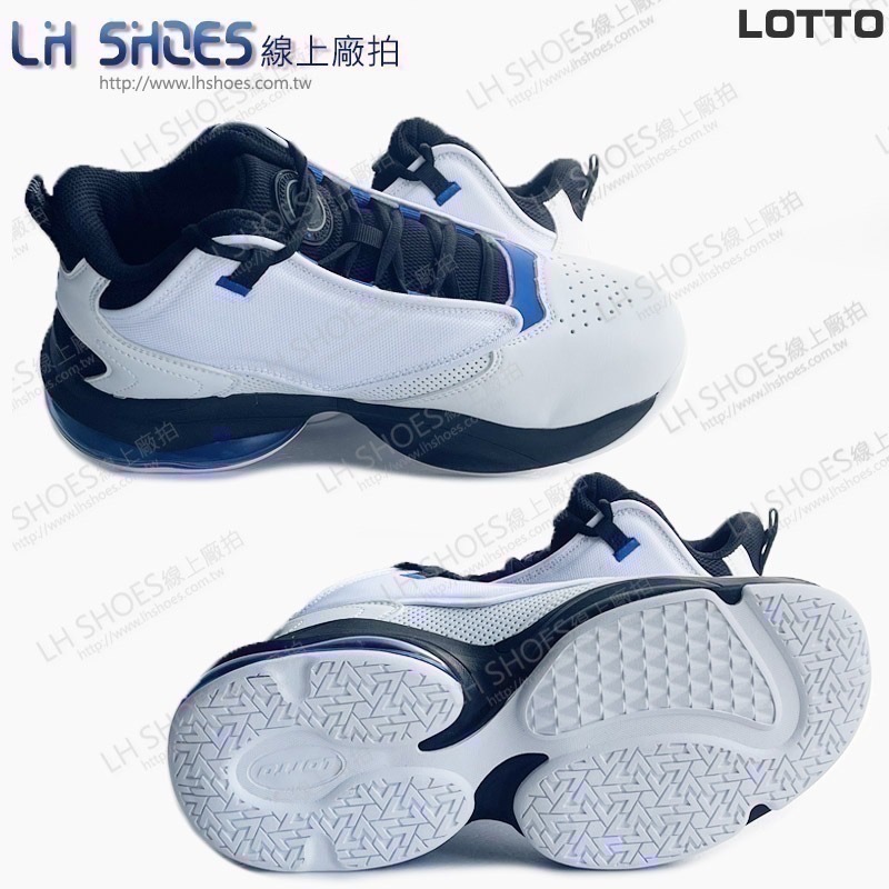 LOTTO 雙氣墊 男 籃球鞋 白黑 CM 25.5/26/26.5/27/27.5 (5639) 瑕疵特價-細節圖2