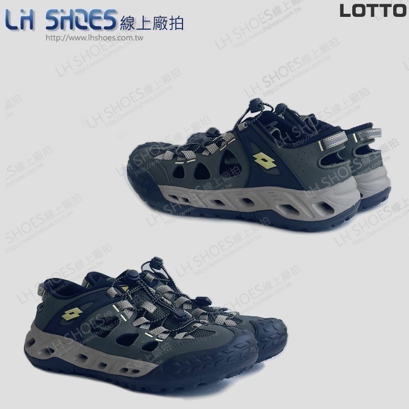 LOTTO 護趾 水陸兩用 男 運動涼鞋 軍綠 CM 25.5 (9675) 瑕疵特價-細節圖2